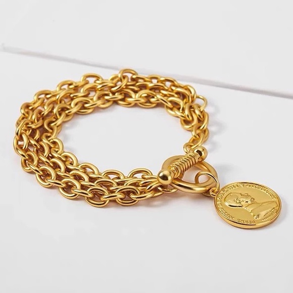 🍒3/$30 New Coin Charm Bracelet - Picture 3 of 3